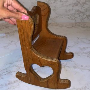 Vintage small wooden rocking chair plant stand chair